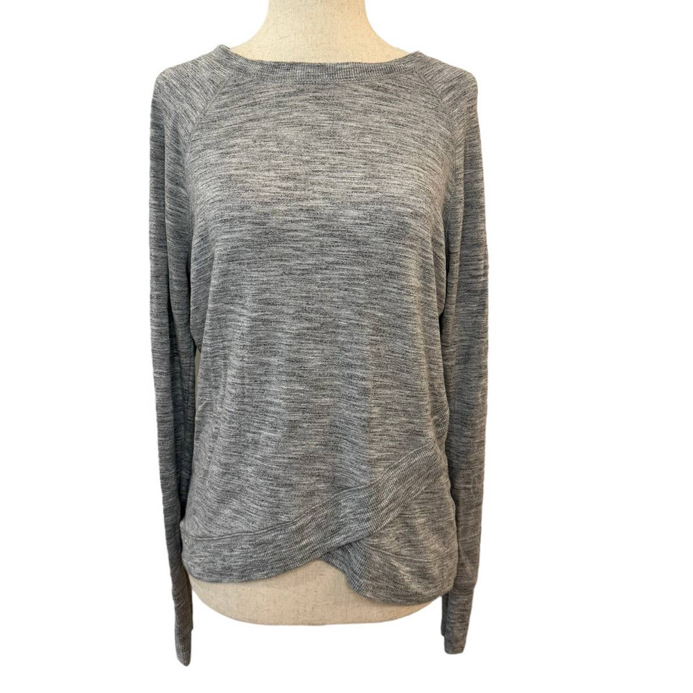 Athleta Gray Crisscross Hem Modal Sweater - Size S